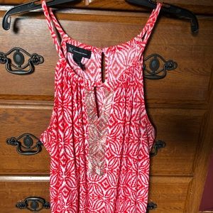 INC dress tank Sz   XL coral & white like new